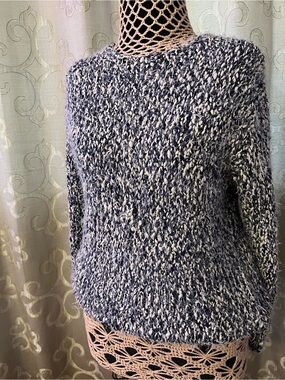 Philosophy Marled Blue and White Crewneck Sweater